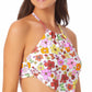 California Waves Junior's Handkerchief Halter Bikini Top Swimsuit White