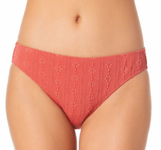 California Waves Junior's Textured Hipster Bikini Bottoms Swimsuit Orange