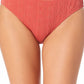 California Waves Junior's Textured Hipster Bikini Bottoms Swimsuit Orange
