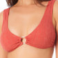 California Waves Junior's Jacquard Bralette Bikini Top Swimsuit Orange