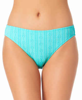 California Waves Junior's Textured Hipster Bikini Bottoms Swimsuit Blue