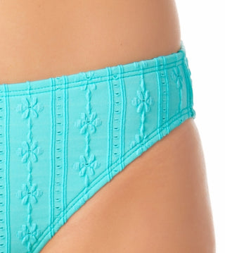 California Waves Junior's Textured Hipster Bikini Bottoms Swimsuit Blue