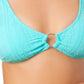 California Waves Junior's Jacquard Bralette Bikini Top Swimsuit Blue