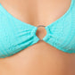 California Waves Junior's Jacquard Bralette Bikini Top Swimsuit Blue