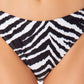 California Waves Junior's Zebra Print Hipster Bikini Bottoms Swimsuit Black
