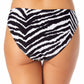 California Waves Junior's Zebra Print Hipster Bikini Bottoms Swimsuit Black