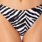 California Waves Junior's Zebra Print Hipster Bikini Bottoms Swimsuit Black