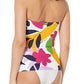 Anne Cole Women's Bold Floral Twist Strapless Tankini Top Swimsuit White Size Small