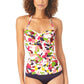 Anne Cole Women's Camo Petal Twist Front Shirred Tankini Top Swimsuit Multicolor