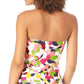 Anne Cole Women's Camo Petal Twist Front Shirred Tankini Top Swimsuit Multicolor