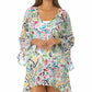 Anne Cole Women's Paisley Floral Tunic Cover Up Swimsuit White Size XX-Small