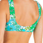 Hurley Women's Wild Bloom Mist Tie Front Bikini Swim Top Blue Size X-Small