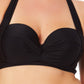California Waves Women's Molded Cup Bikini Top Swimsuit Black Size 1X
