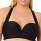 California Waves Women's Molded Cup Bikini Top Swimsuit Black Size 1X