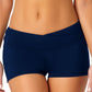 Anne Cole Women's Twist Front Swim Shorts Swimsuit Blue Size X-Small