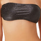 California Waves Junior's Metallic Shine Bandeau Bikini Top Swimsuit Black