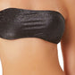 California Waves Women's Juniors' Metallic Shine Bandeau Bikini Top  Swimsuit Black Size Small