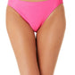 California Waves Junior's Metallic Shine Hipster Bikini Bottoms Swimsuit Pink