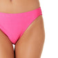 California Waves Junior's Metallic Shine Hipster Bikini Bottoms Swimsuit Pink