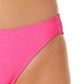 California Waves Junior's Metallic Shine Hipster Bikini Bottoms Swimsuit Pink
