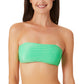 California Waves Junior's Metallic Shine Bandeau Bikini Top Swimsuit Green