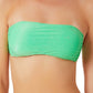 California Waves Junior's Metallic Shine Bandeau Bikini Top Swimsuit Green