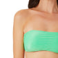 California Waves Junior's Metallic Shine Bandeau Bikini Top Swimsuit Green