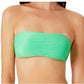 California Waves Junior's Metallic Shine Bandeau Bikini Top Green Size M