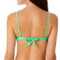California Waves Junior's Metallic Shine Bandeau Bikini Top Green Size M