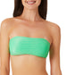 California Waves Junior's Metallic Shine Bandeau Bikini Top Swimsuit Green
