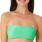 California Waves Junior's Metallic Shine Bandeau Bikini Top Swimsuit Green