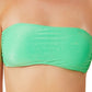 California Waves Junior's Metallic Shine Bandeau Bikini Top Swimsuit Green
