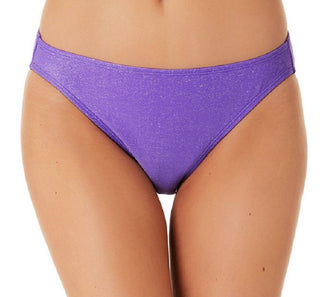 California Waves Junior's Metallic Shine Hipster Bikini Bottoms Swimsuit Purple