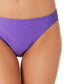 California Waves Junior's Metallic Shine Hipster Bikini Bottoms Swimsuit Purple