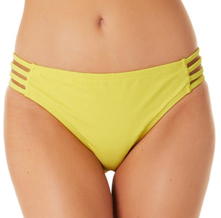 California Waves Junior's Strappy Side Hipster Bikini Bottoms Swimsuit Yellow