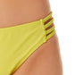 California Waves Junior's Strappy Side Hipster Bikini Bottoms Swimsuit Yellow