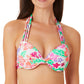 California Waves Junior's Hawaii Sunsets Strappy Underwire Bikini Top Swimsuit White Multi