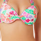 California Waves Junior's Hawaii Sunsets Strappy Underwire Bikini Top Swimsuit White Multi