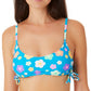 California Waves Junior's Petal Pop Lace Up Side Bralette Bikini Top Swimsuit Multi