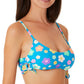 California Waves Junior's Petal Pop Lace Up Side Bralette Bikini Top Swimsuit Multi