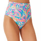 California Waves Junior's Festive Vibes Banded High Waist Bottoms Swimsuit White