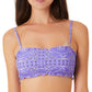 California Waves Women's Flowery Flow Bandeau Bikini Top Swimsuit Purple