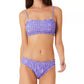 California Waves Women's Flowery Flow Bandeau Bikini Top Swimsuit Purple