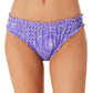 California Waves Junior's Flowery Flow Hipster Bikini Bottoms Swimsuit Purple