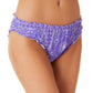 California Waves Junior's Flowery Flow Hipster Bikini Bottoms Swimsuit Purple
