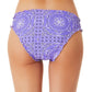 California Waves Junior's Flowery Flow Hipster Bikini Bottoms Swimsuit Purple