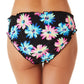 California Waves Junior's Gerber Daisy Lettuce Edge Hipster Bikini Bottoms Swimsuit White