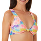 California Waves Junior's Tie Dyed Knotted Bralette Bikini Top Swimsuit Blue Size Small