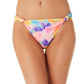 California Waves Junior's Tie Dyed Knotted Bikini Bottoms Swimsuit Orange