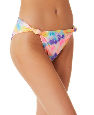 California Waves Junior's Tie Dyed Knotted Bikini Bottoms Swimsuit Orange